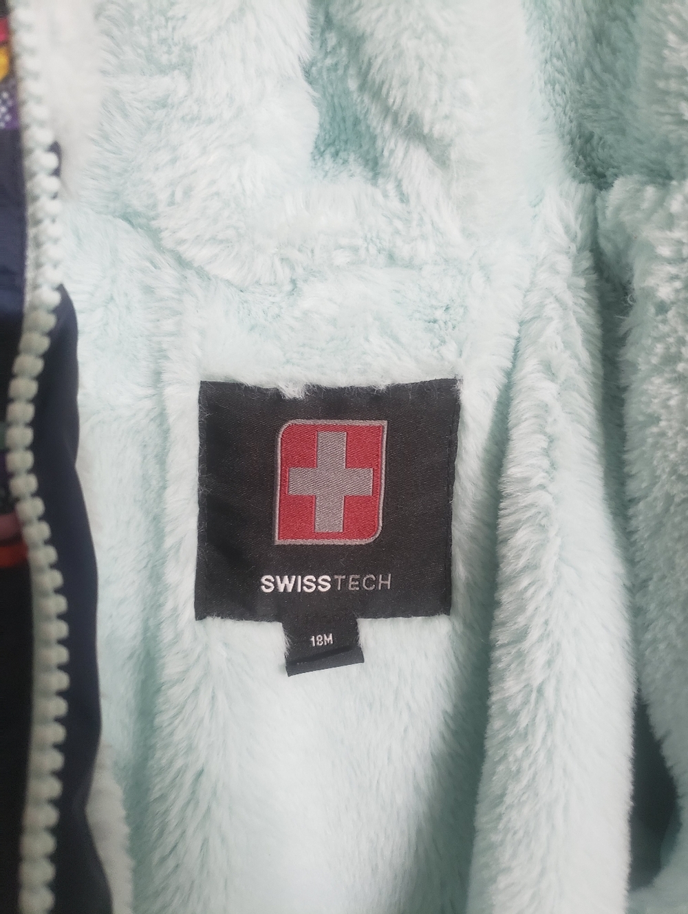 Swiss Tech Light Mint Fleece Jacket with Red Logo - Picture 2 of 3
